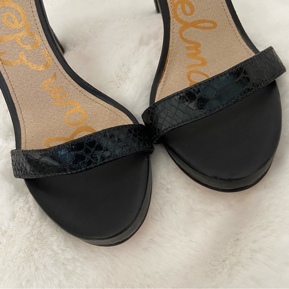 SAM EDELMAN Eleanor Faux Croc Black Stilettos⭐️ Just Beautiful - Picture 11 of 15